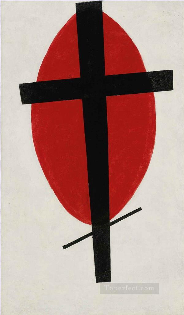 MYSTIC SUPREMATISM BLACK CROSS ON RED OVAL Kazimir Malevich Oil Paintings